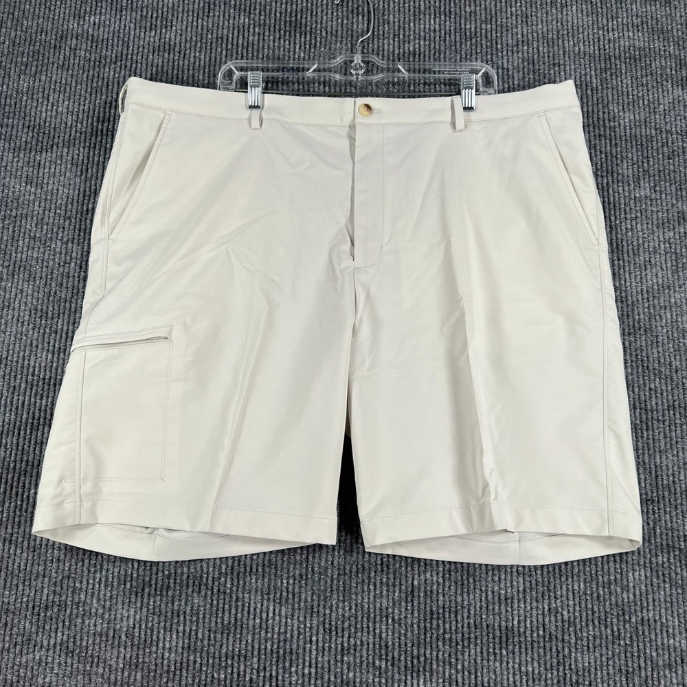 Greg Norman Golf Shorts Mens Size 42 Beige Chino Performance Outdoor Casual